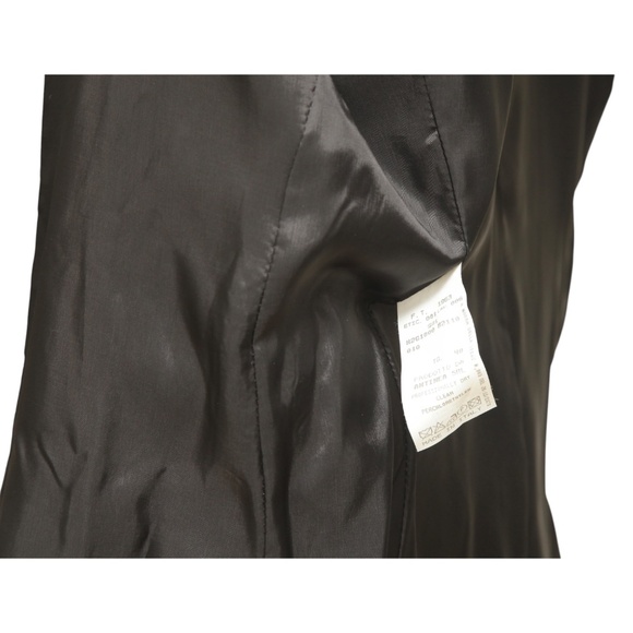 EMPORIO ARMANI Blazer Jacket Pinstripe Button Grey Collar Belt Long Sleeve Sz 40 - Picture 6 of 7